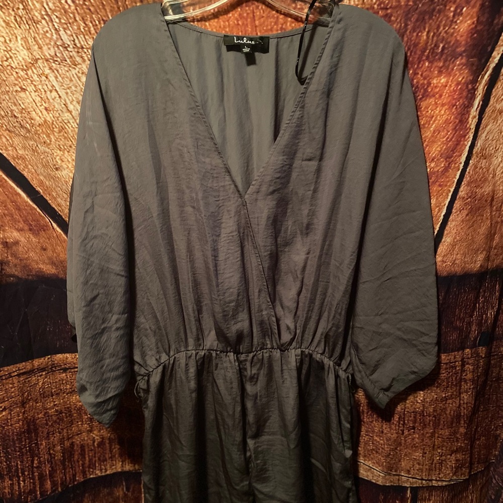 LuLus Metallic Vneck Romper